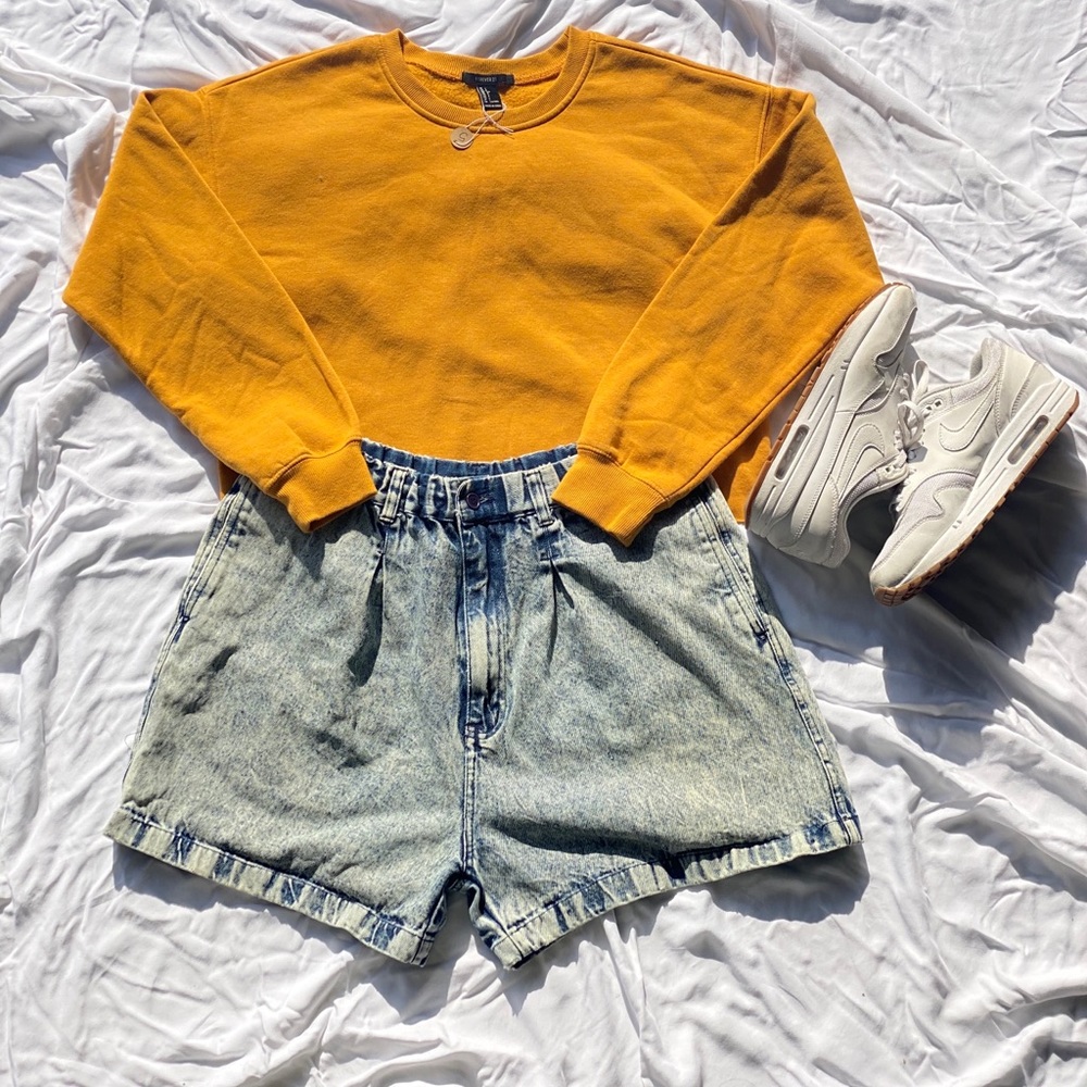 Mustard CROPPED crewneck